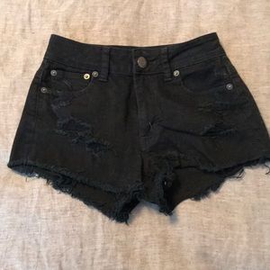 American Eagle Black High Waisted Shorts